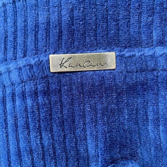 NWT KanCan Navy Blue Corduroy Wide Leg High Rise Boho Pants Size 32 Stretch - Picture 9 of 15